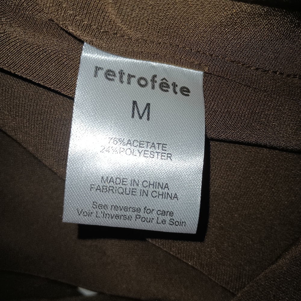 Retrofete Eliza Cognac Satin Wide-Leg Pants - Picture 3 of 5